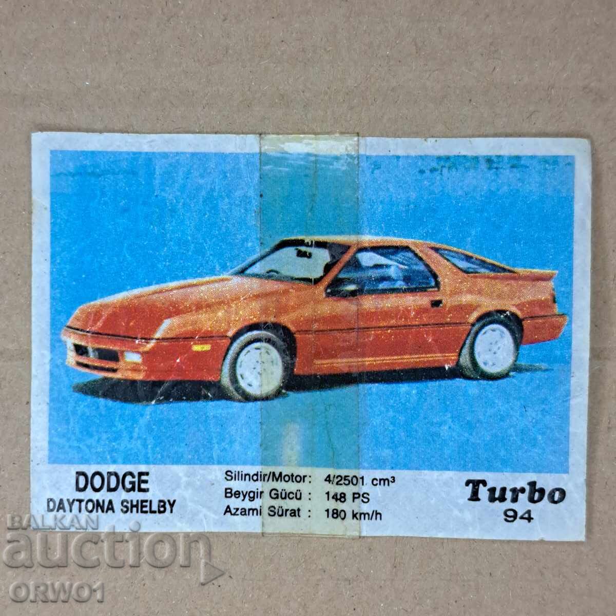 Picture Bubble Gum Turbo No. 94 Turbo Bubble Gum Picture Bubble Gum Turbo No. 94 Turbo Bubble Gum