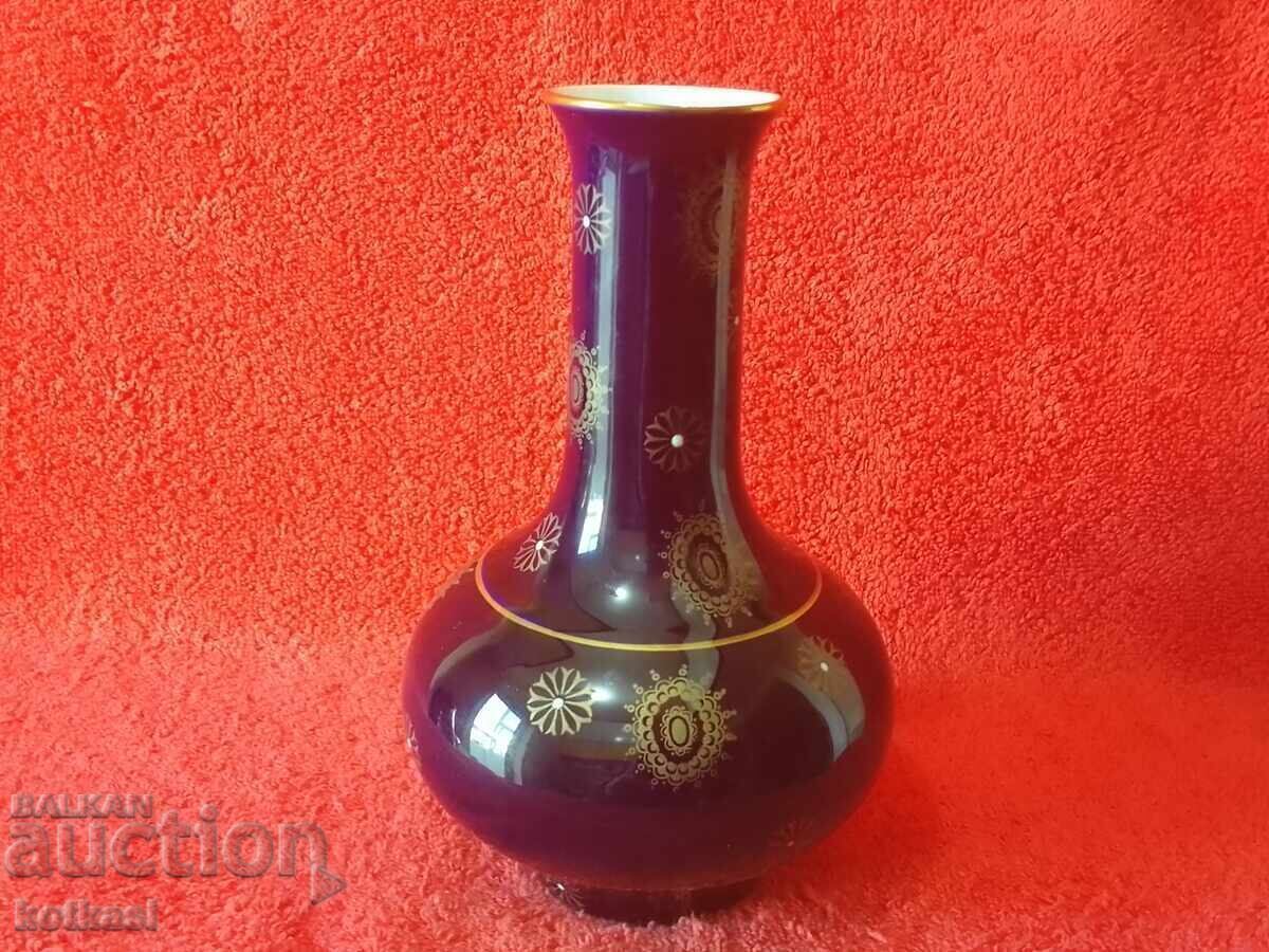 Livrarea Vază de porțelan vechi VOLKSTEDT Germania Cobalt Aurire