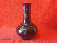 Vază de porțelan vechi VOLKSTEDT Germania Cobalt Aurire