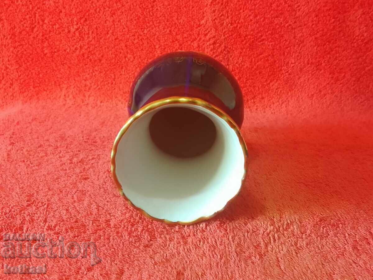 Доставка на Стара порцеланова ваза WEIMAR Позлата Кобалт Germany ГДР