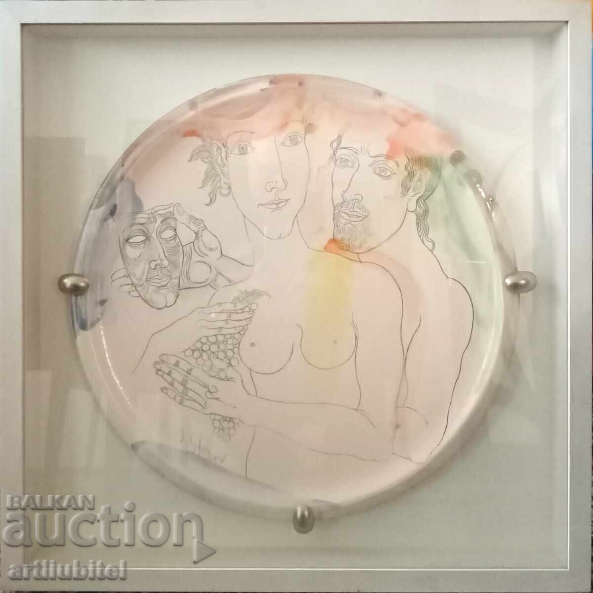 Prof. Stoimen Stoilov - Ceramic Plate, Framed with price 4200.00 BGN | € 2147.43