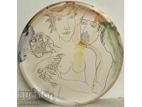 Prof. Stoimen Stoilov - farfurie ceramică, înrămată