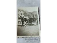 Photograph of a Vranja Man with a Two-Wheeled Cart 1942