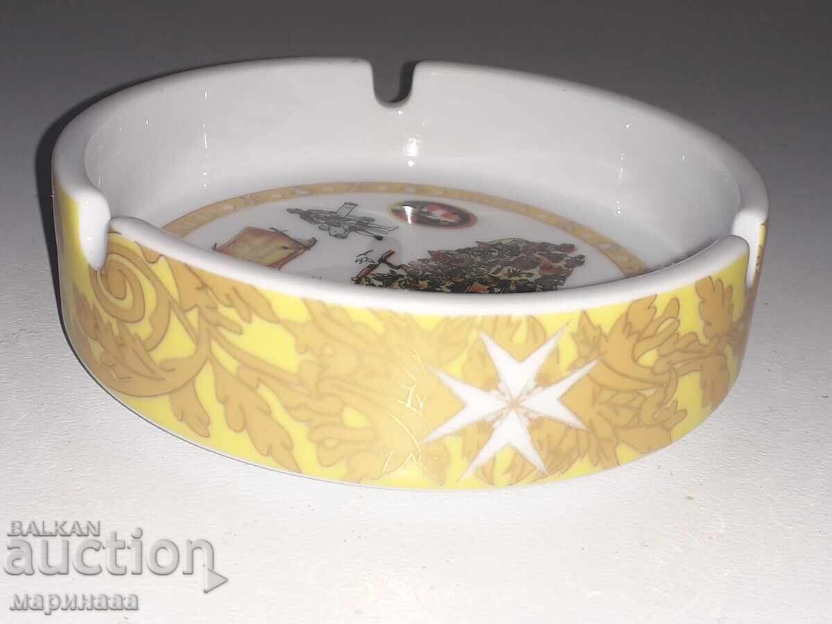 Auction  ASHTRAY. PORCELAIN. GOLD PLATING. MALTA