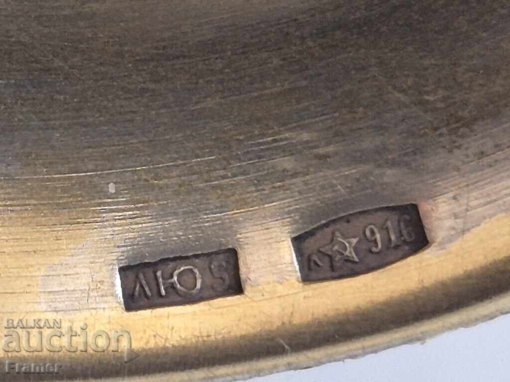 BEAUTIFUL Silver with enamel and gilding Russian silver cup - 7