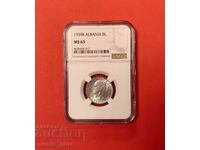 5 Lek 1939 Albania NGC MS 63