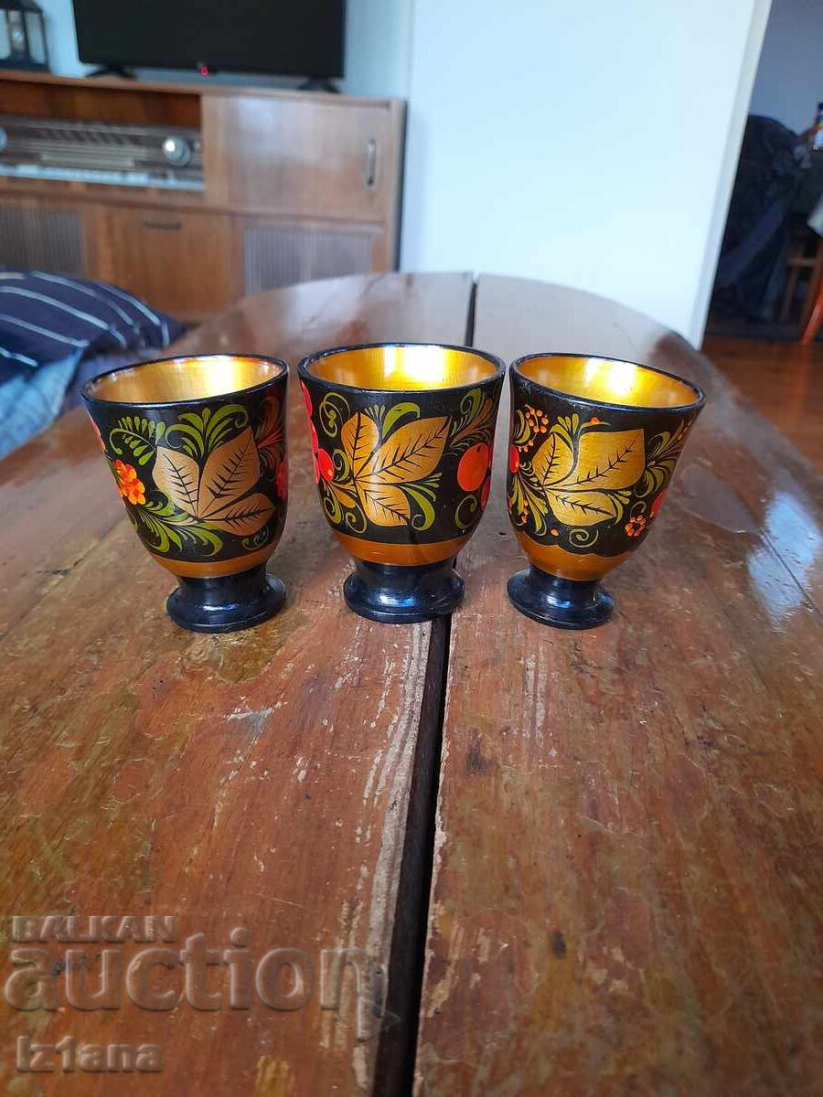 Стара Руска дървена чаша,чаши,хохлома с цена 55.00 лв. | € 28.12