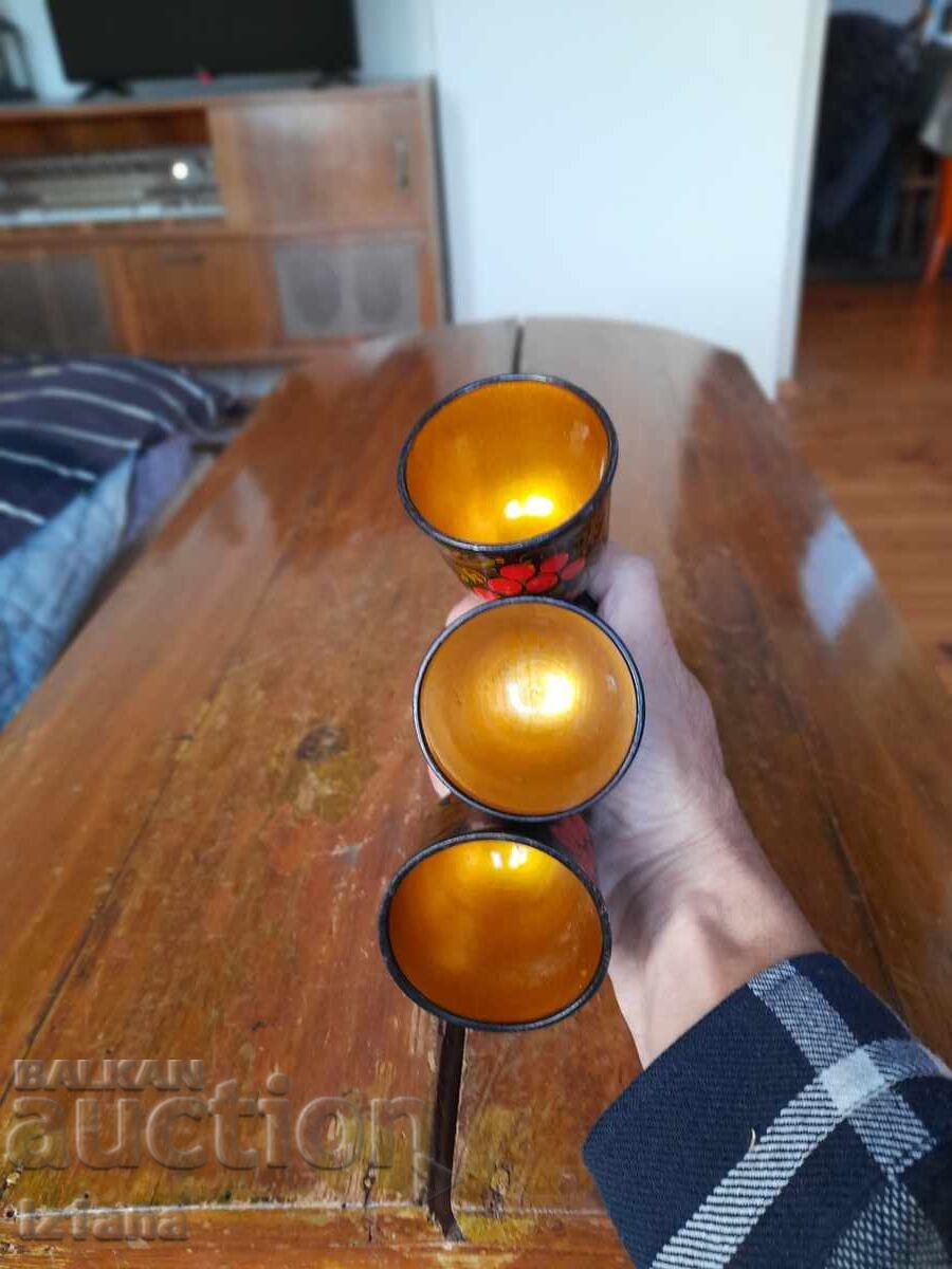 Доставка на Стара Руска дървена чаша,чаши,хохлома