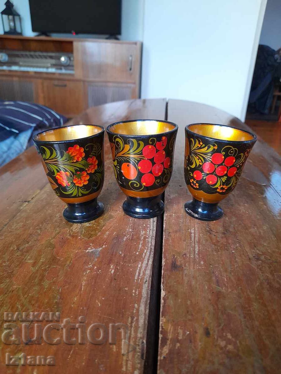 Стара Руска дървена чаша,чаши,хохлома