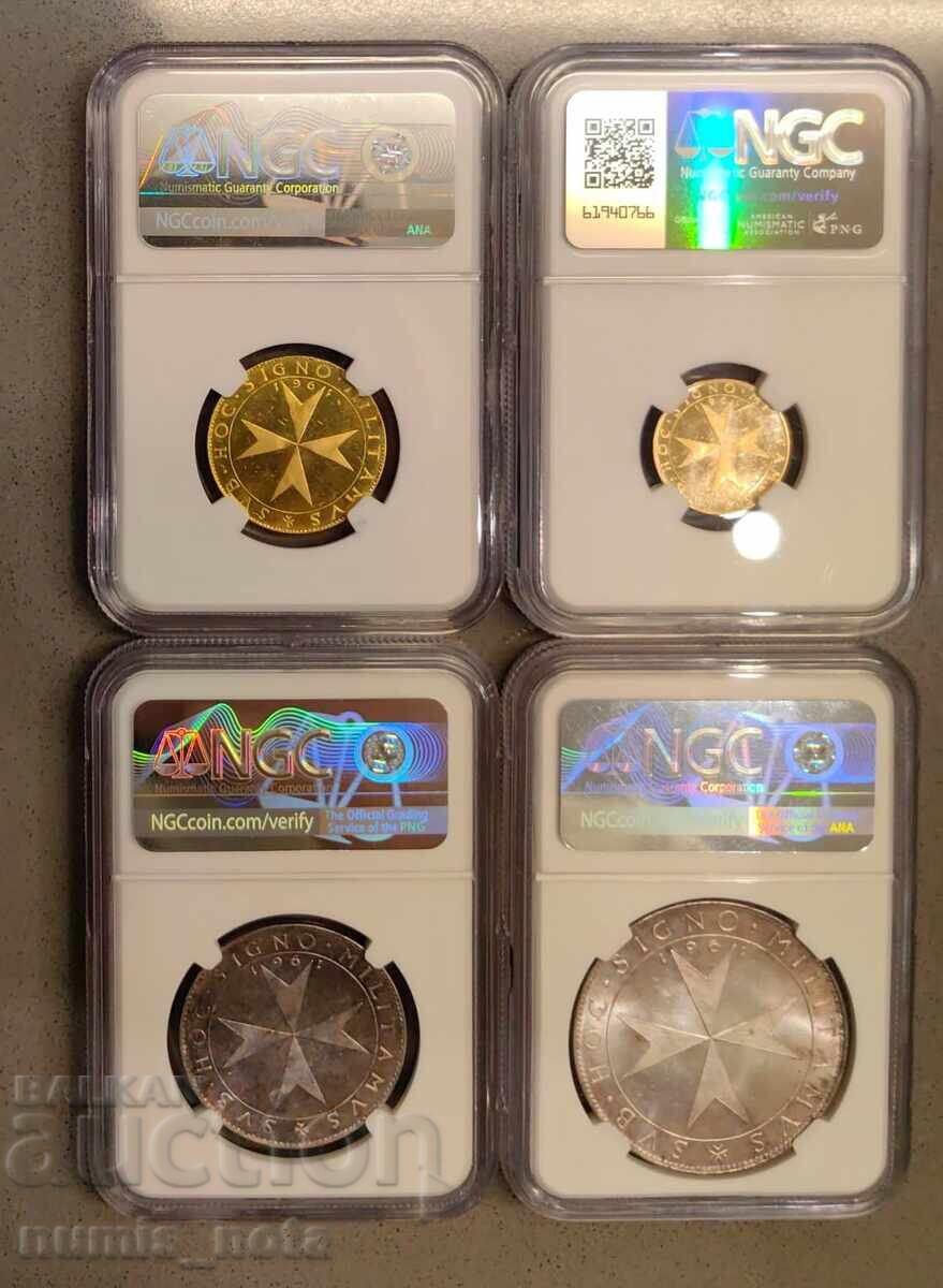 Ordinul de Malta - lot monede 1961 NGC - Aur, Argint cu preț 3900.00 BGN | € 1994.04 Ordinul de Malta - lot monede 1961 NGC - Aur, Argint cu preț 3900.00 BGN | € 1994.04