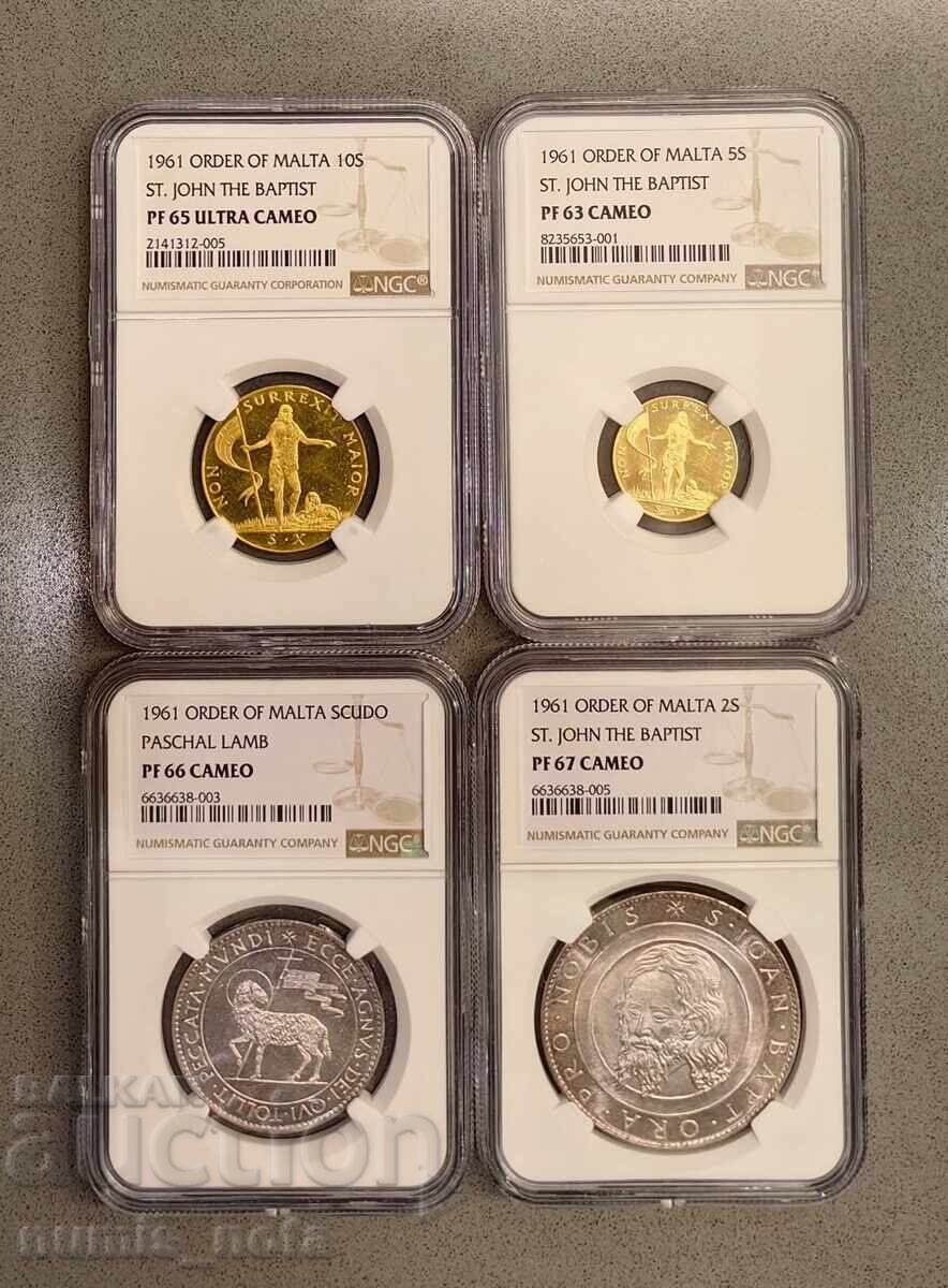 Ordinul de Malta - lot monede 1961 NGC - Aur, Argint - 5 Ordinul de Malta - lot monede 1961 NGC - Aur, Argint - 5