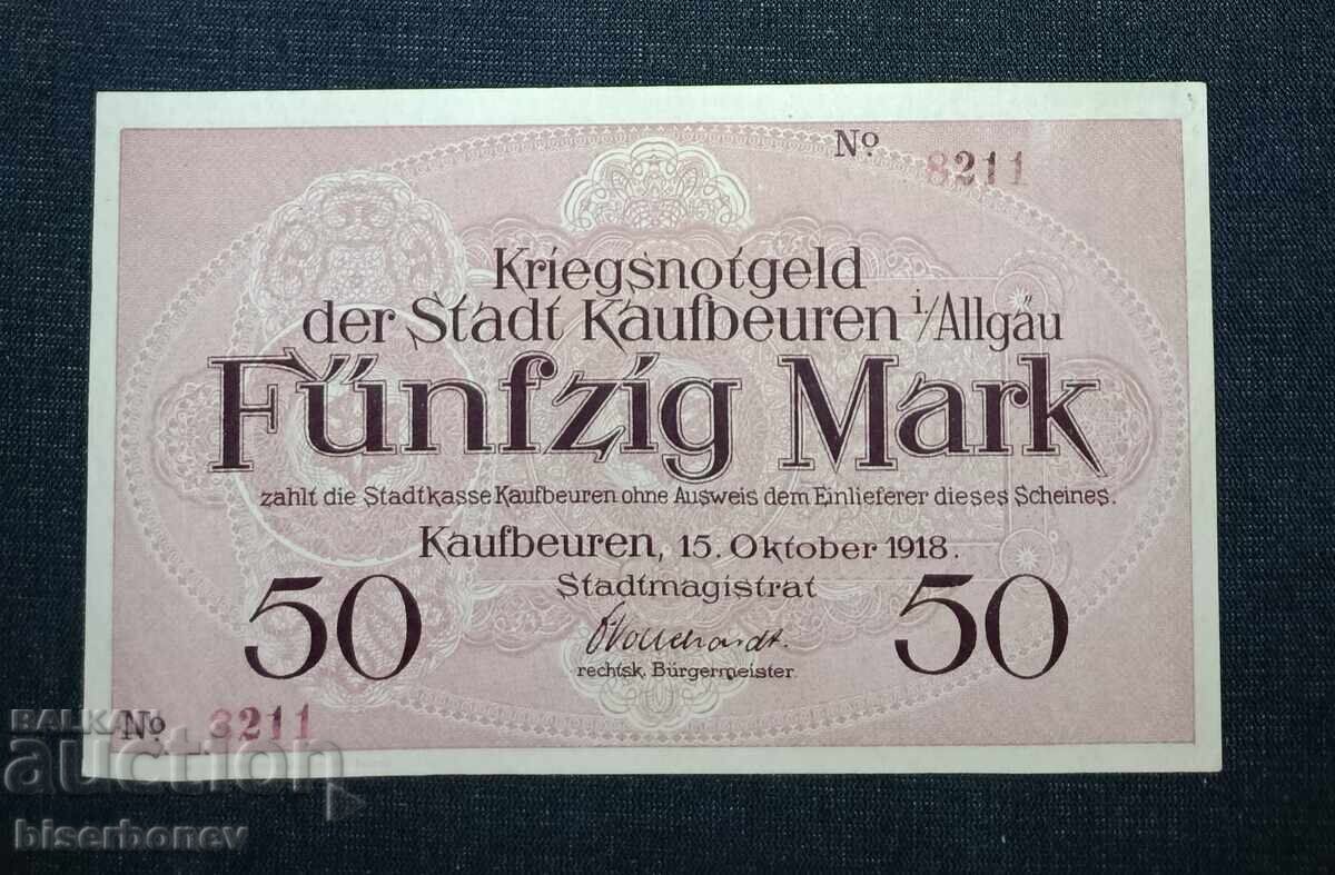 Γερμανία, Γερμανία 50 μάρκα Kaufbeuren 1918, aUNC+