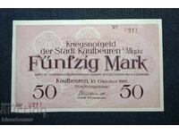 Germany, Germany 50 Mark Kaufbeuren 1918, aUNC+