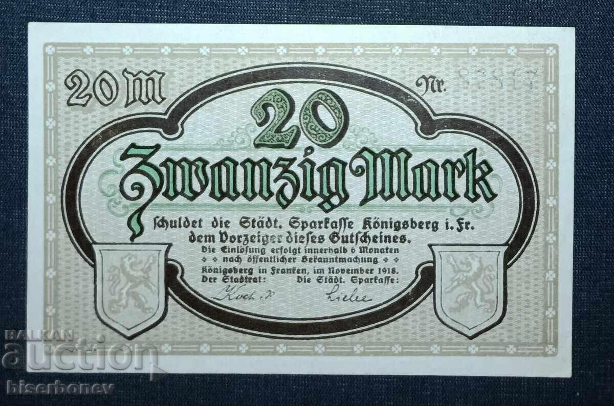 Germany 20 Mark Königsberg 1918, UNC