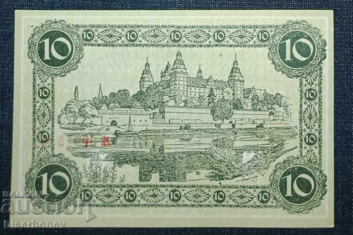 Germania, Germania 10 mărci Aschaffenburg 1918, UNC cu preț 13.00 BGN | € 6.65 Germania, Germania 10 mărci Aschaffenburg 1918, UNC cu preț 13.00 BGN | € 6.65