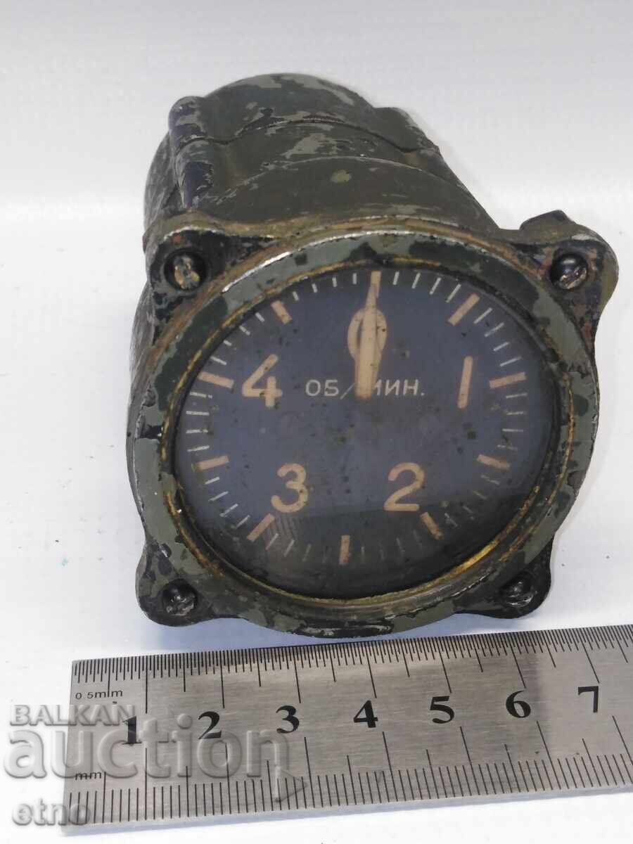 РУСКИ ТАХОМЕТЪР,ОБОРОТОМЕР К-12 ЗА САМОЛЕТ ЯК-18 , ВВС,уред