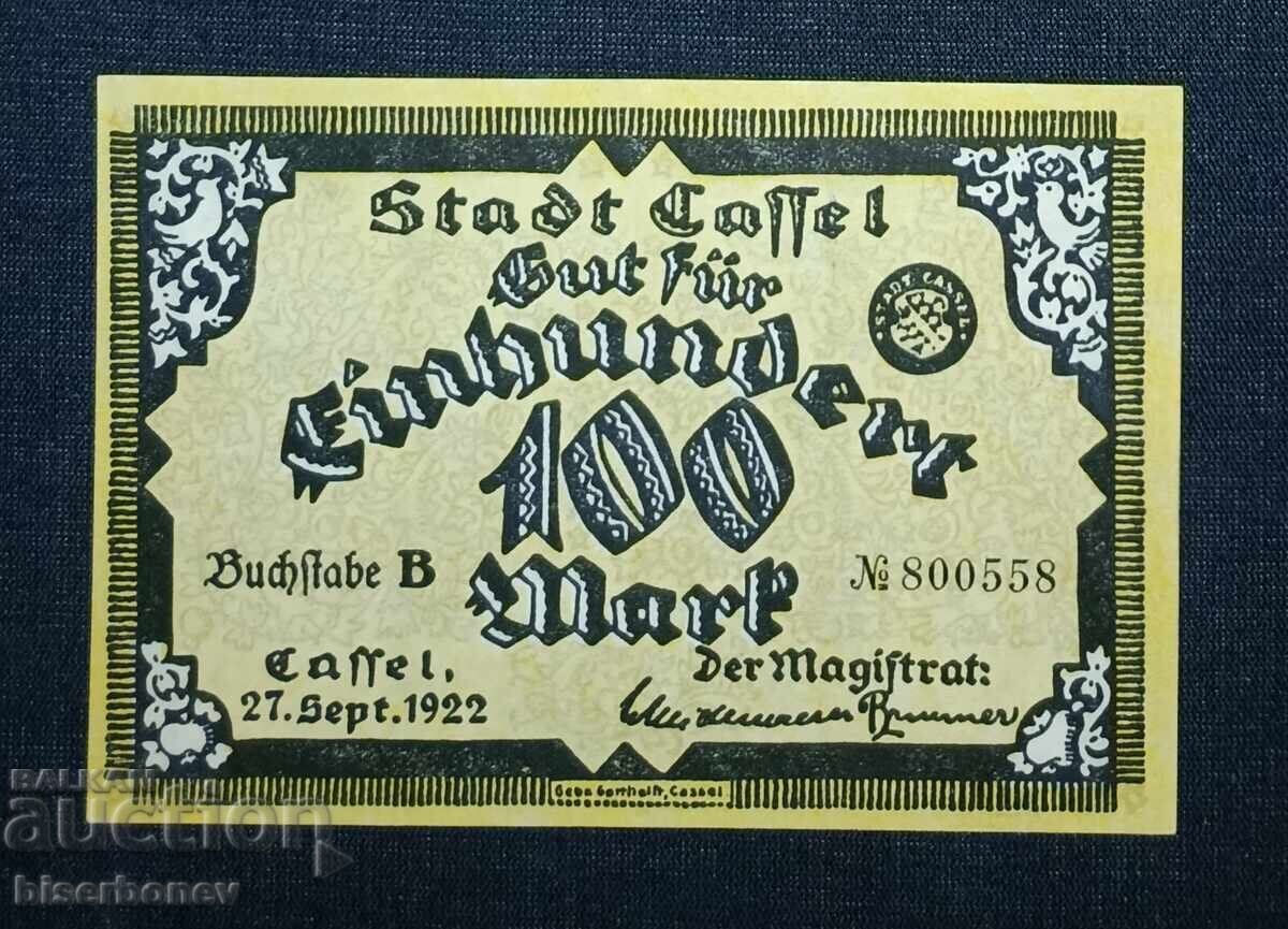 Germania, 100 mărci Kassel, 1922, UNC