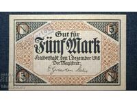 Γερμανία, Γερμανία 5 μάρκα Χάλμπερστατ, 1918, UNC