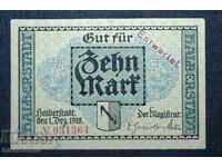 Γερμανία, Γερμανία 10 μάρκα Χάλμπερστατ, 1918, UNC