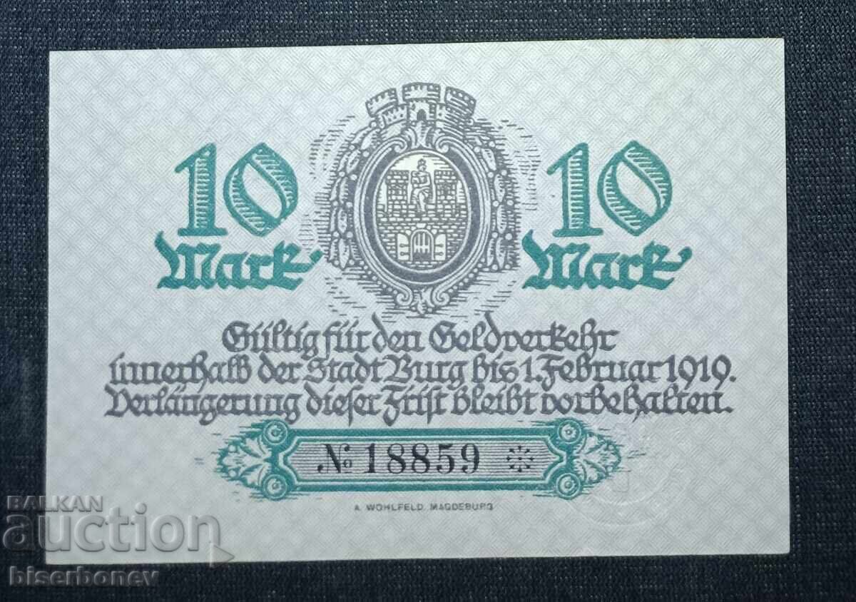 Γερμανία, Γερμανία, 10 μάρκα Μαγδεμβούργου 1918, UNC -1 με τιμή 16.00 BGN | € 8.18