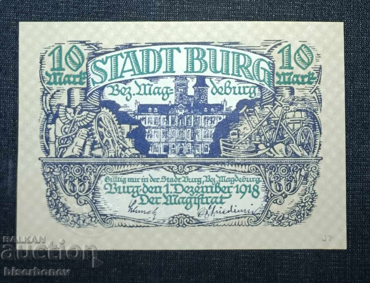Γερμανία, Γερμανία, 10 μάρκα Μαγδεμβούργου 1918, UNC -1