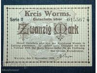 Γερμανία, Γερμανία, 20 μάρκα Worms, 1918, UNC