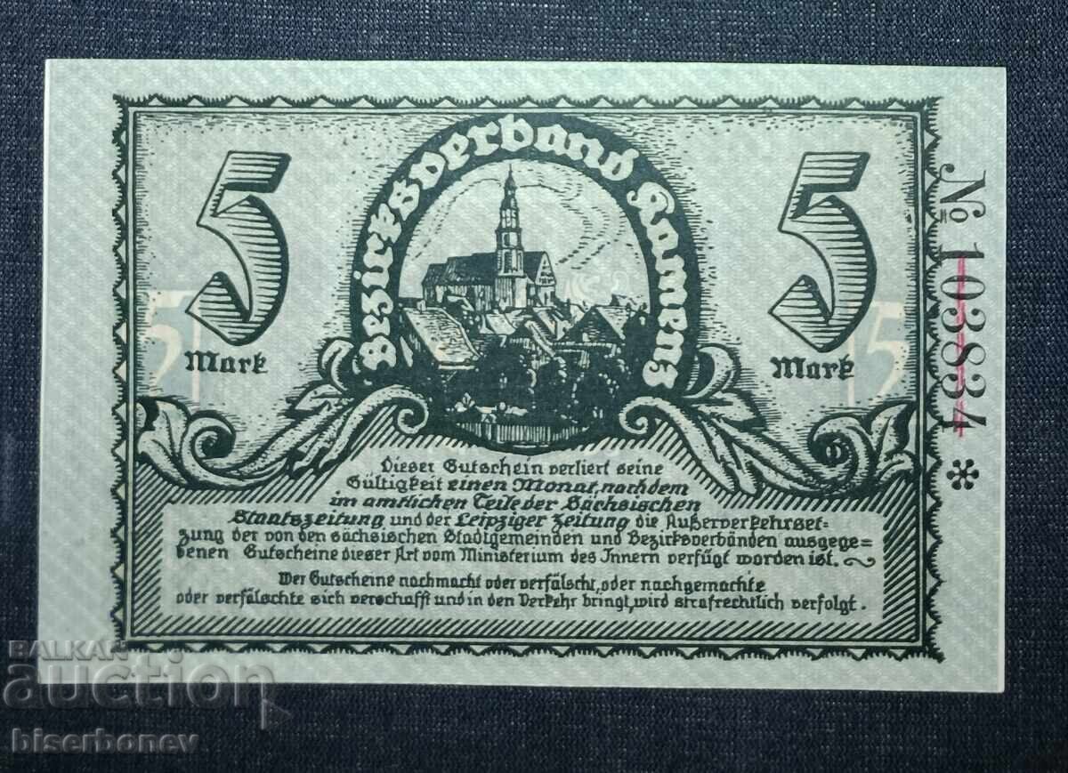 Germany, Germany, 5 Mark Kamenz, 1918, UNC with price 14.00 BGN | € 7.16 Germany, Germany, 5 Mark Kamenz, 1918, UNC with price 14.00 BGN | € 7.16