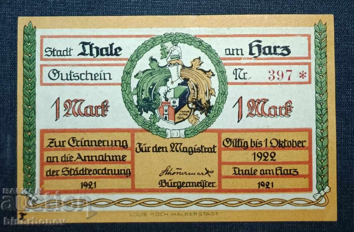 Germania, Germania, 1 Marcă Taler, 1922, UNC Germania, Germania, 1 Marcă Taler, 1922, UNC