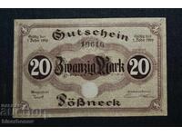 Germany, Germany, 20 Mark Pößneck 1918, UNC