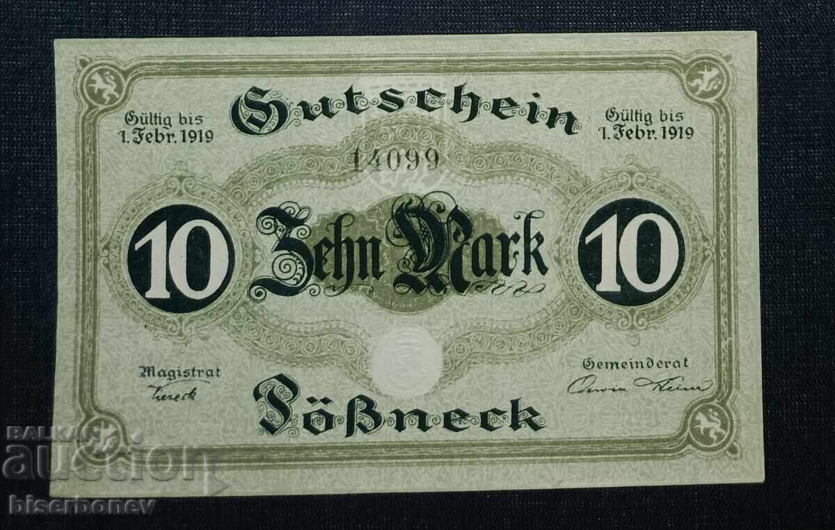 Γερμανία, Γερμανία, 10 μάρκα Pößneck 1918, UNC