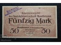 Germany, Germany, 50 Mark Maulbronn 1918, UNC