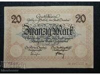Germany, Germany, 20 Mark Dresden, 1918, aUNC