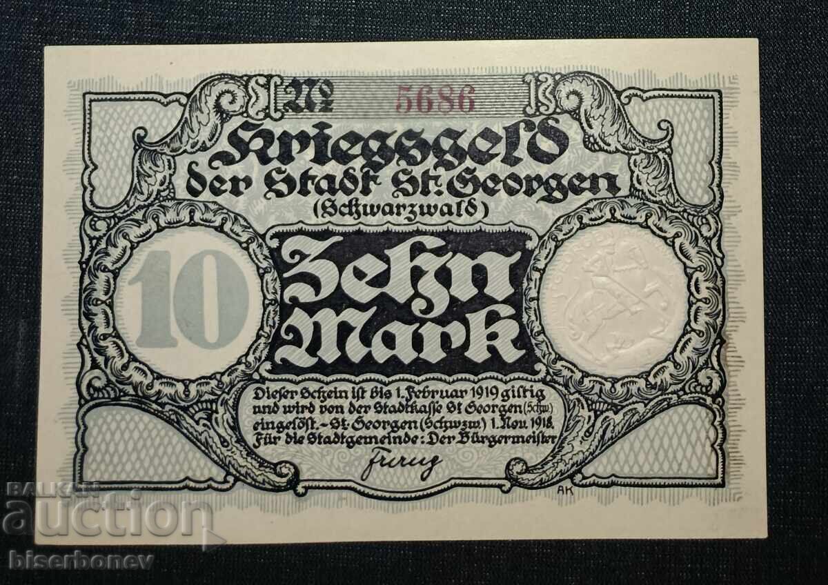 Germany, Germany, 10 Mark St. George, 1918, UNC with price 17.00 BGN | € 8.69