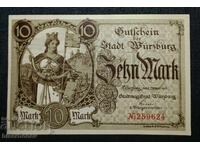 Germany, Germany, 10 Mark Würzburg, 1918, UNC