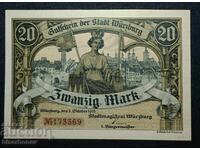 Germany, Germany, 20 Mark Würzburg, 1918, UNC