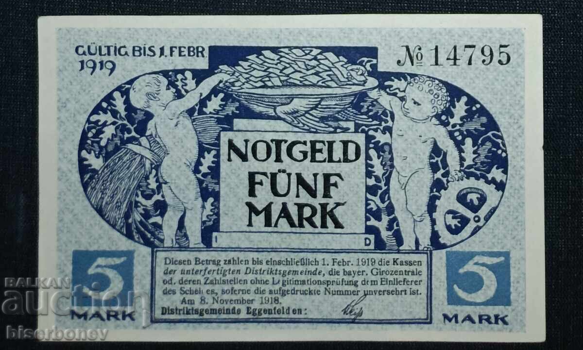 Germany, Германия, 5 марки Мюнхен/Байерн,1918 г, UNC Germany, Германия, 5 марки Мюнхен/Байерн,1918 г, UNC