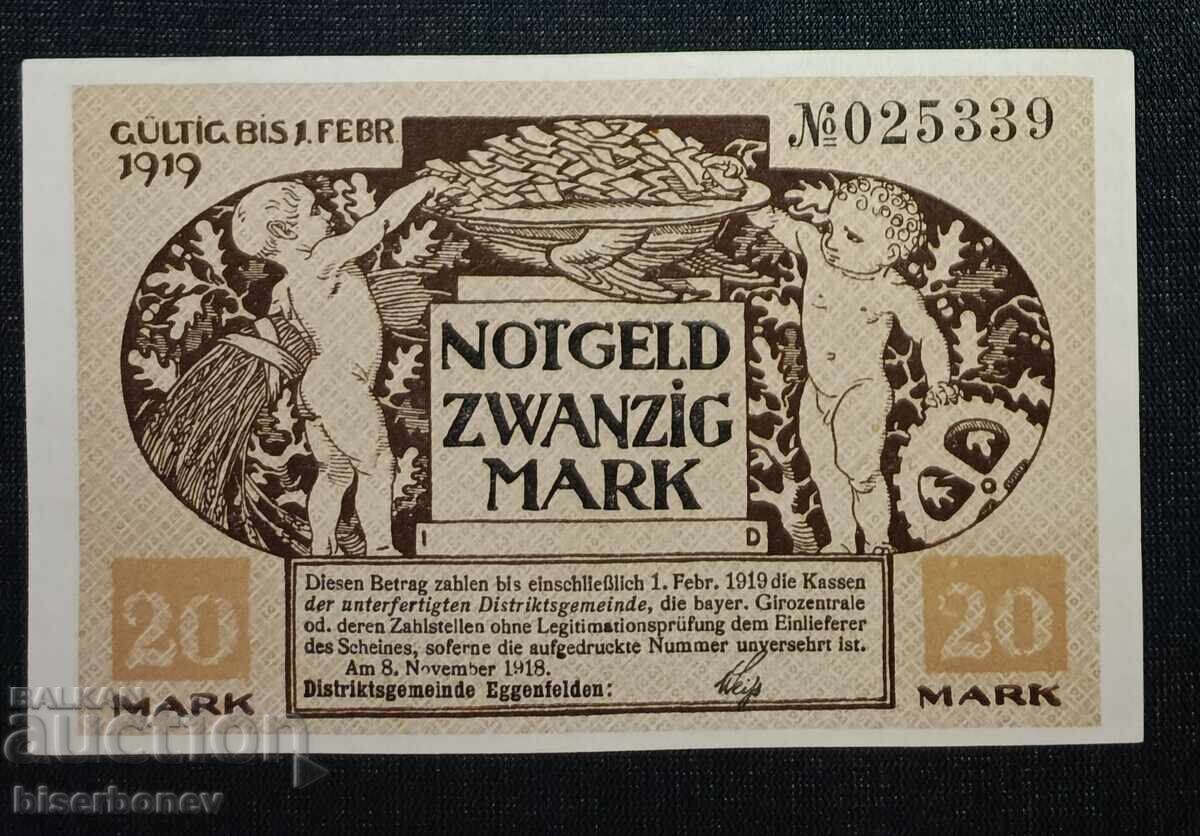 Germania, Germania, 20 mărci München/Bayern, 1918, UNC
