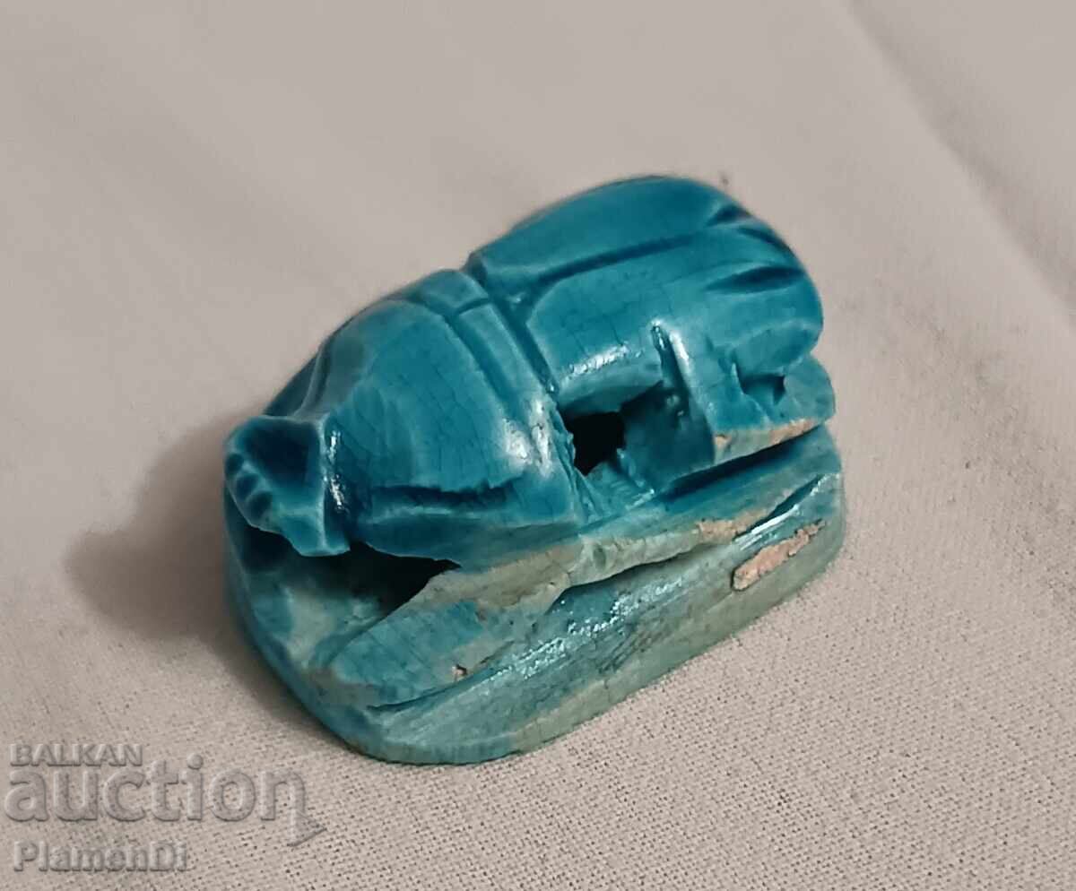 Necklace, pendant, amulet, blue-green sacred scarab with price 20.00 BGN | € 10.23 Necklace, pendant, amulet, blue-green sacred scarab with price 20.00 BGN | € 10.23