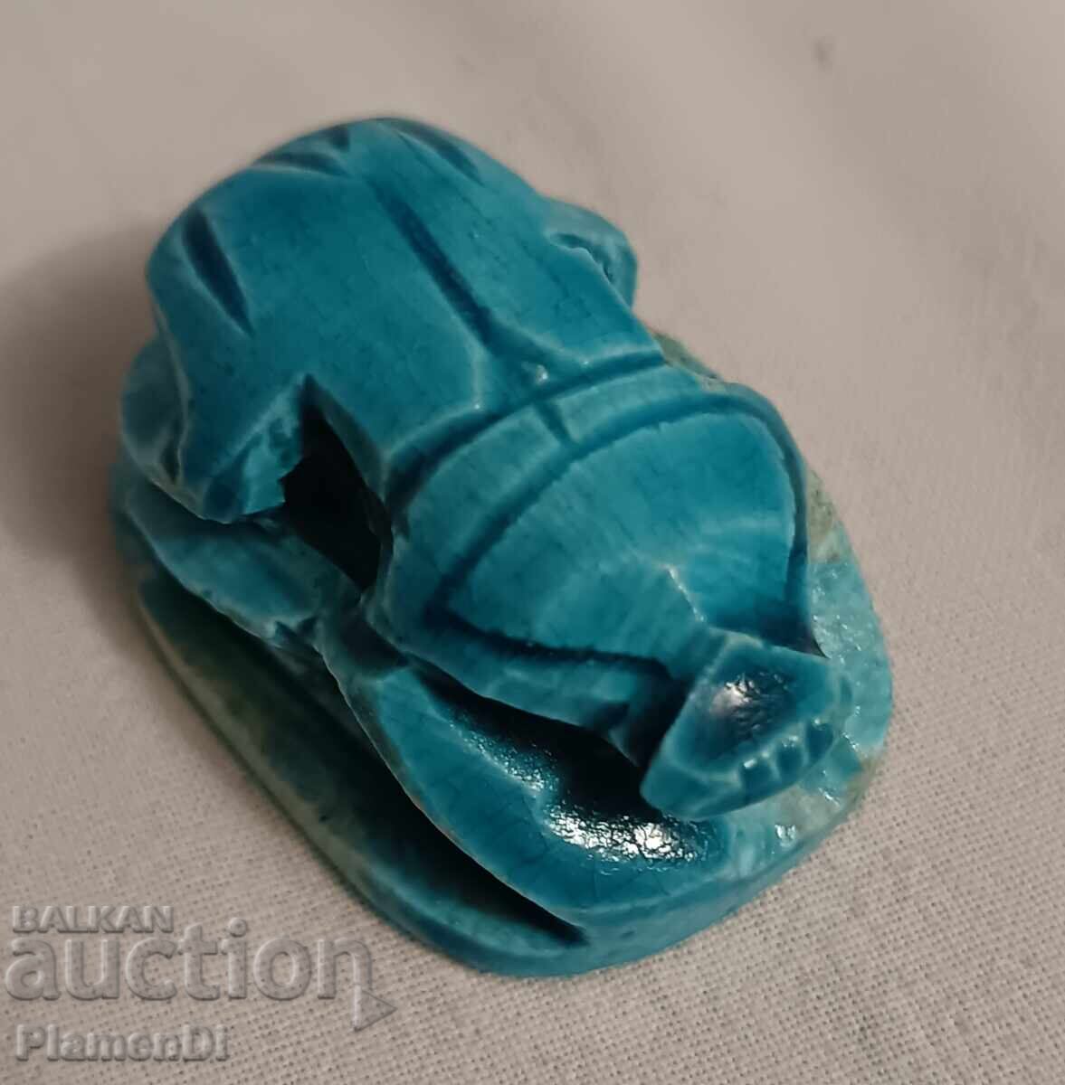 Delivery of Necklace, pendant, amulet, blue-green sacred scarab Delivery of Necklace, pendant, amulet, blue-green sacred scarab