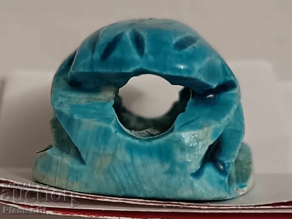 Necklace, pendant, amulet, blue-green sacred scarab - 6 Necklace, pendant, amulet, blue-green sacred scarab - 6