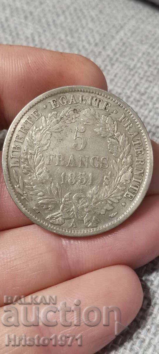 5 франка 1851 5 франка 1851