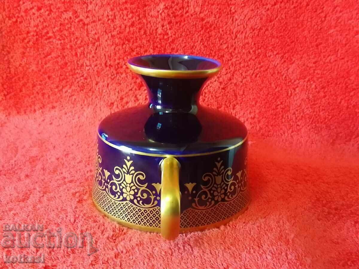 Set vechi triplu LICHTE Cobalt - ceașcă, 2 farfurii Germania RDG - 5