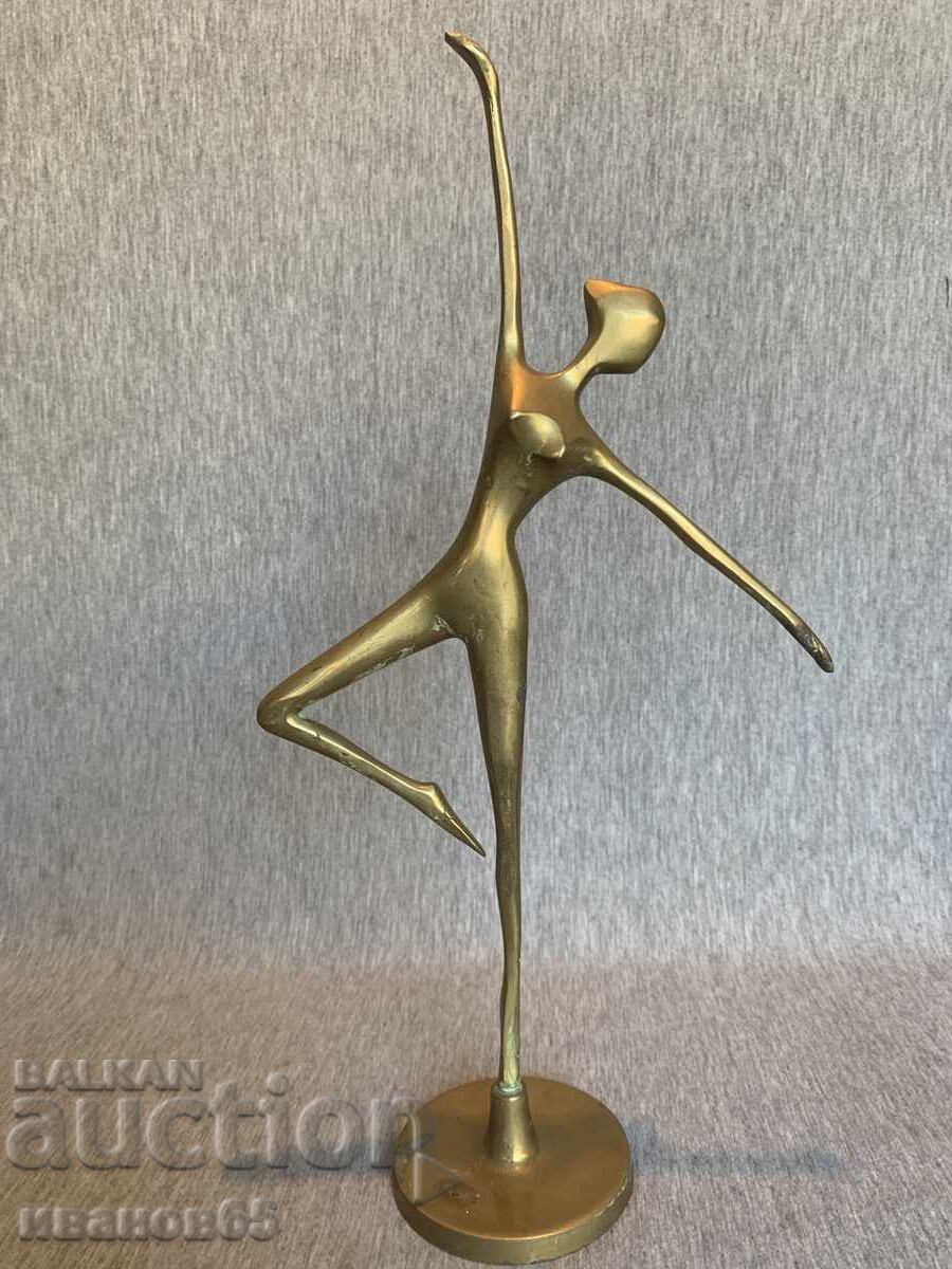 Old bronze figure statuette of a ballerina Old bronze figure statuette of a ballerina