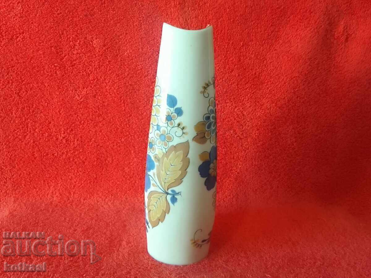 Παράδοση Παλιά πορσελάνινη βάζα Ανατολικής Γερμανίας Unterweissbach λουλούδια