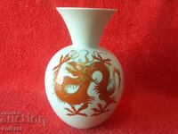 Dragon Porcelain Vase Germany SCHAUBACH KUNST Handmade