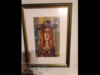 Beautiful Woman with a Hat, Krustyo Nekezov - Burning