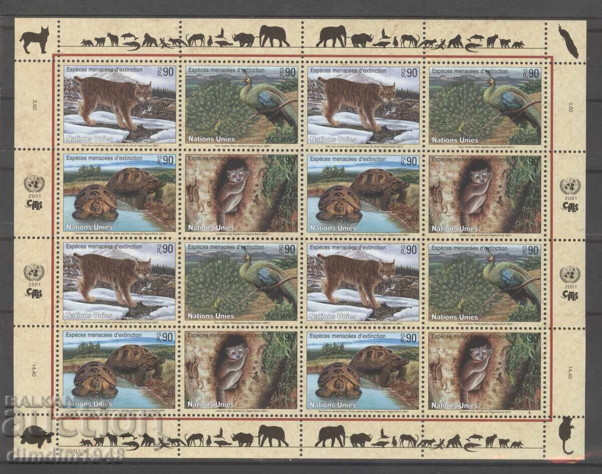 Switzerland 2001 - "Fauna" small sheet, without print