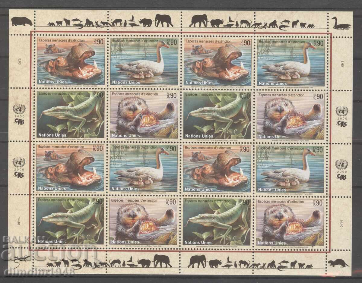 Ελβετία 2000 - "Πανίδα" μικρό φύλλο, χωρίς σφραγίδα