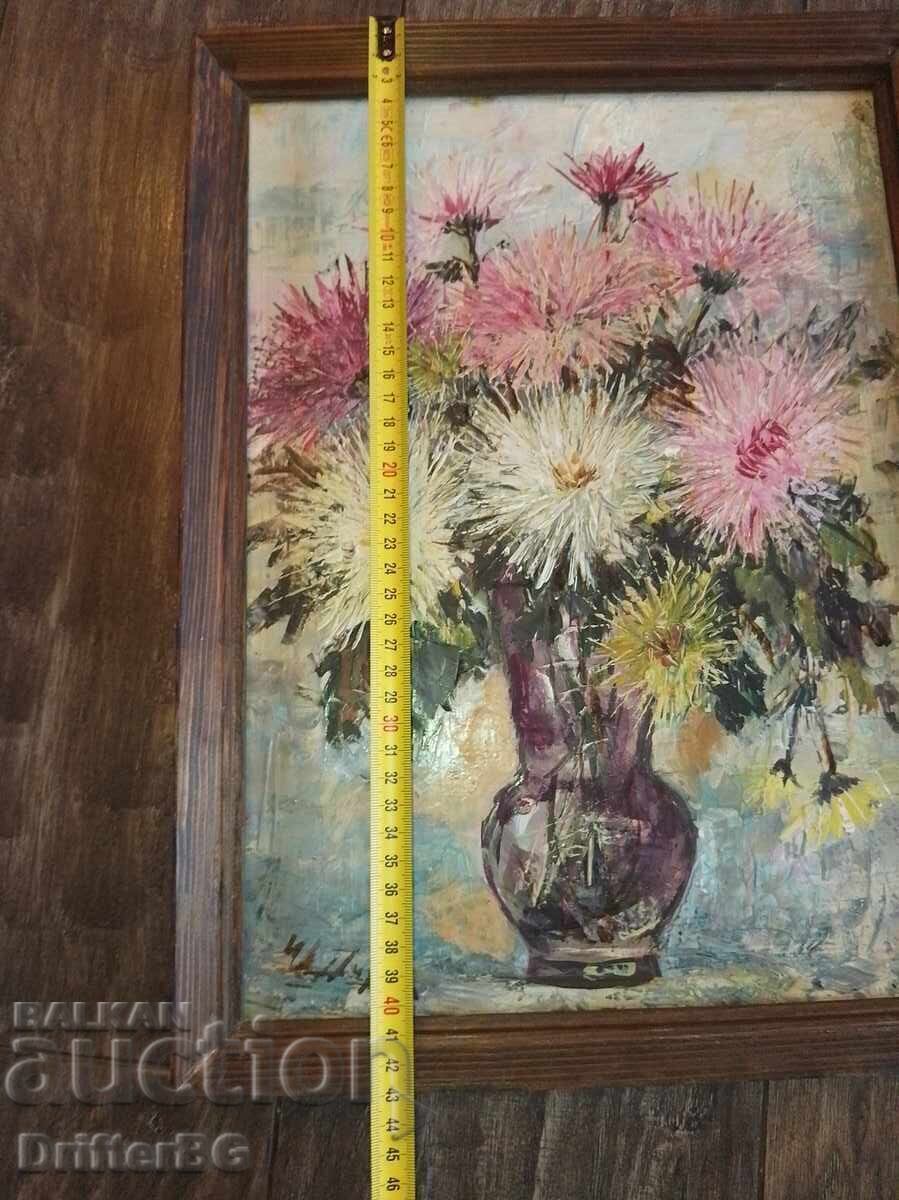 Still life, oil on fiberboard, signed - 6