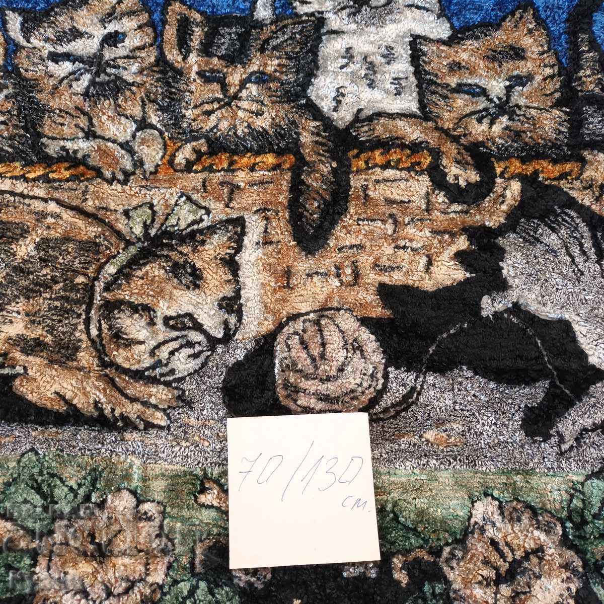Plush rug from the 60s with cats - 6 Plush rug from the 60s with cats - 6